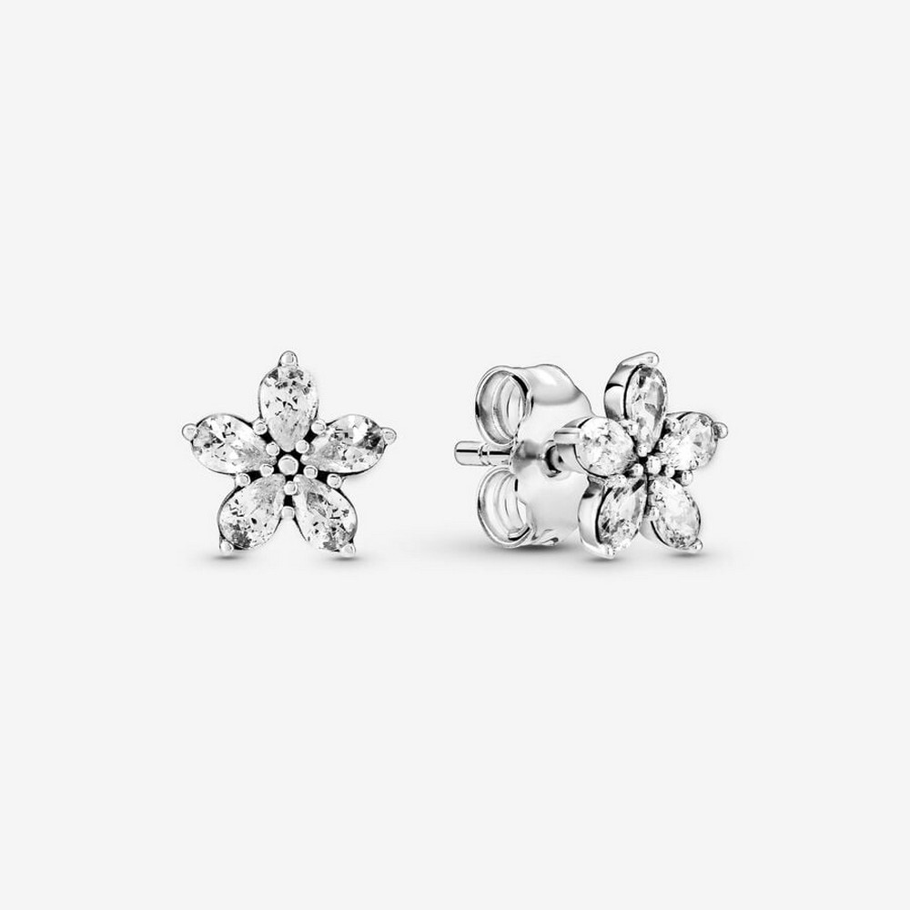 Orecchini Fiocco Di Neve Con Zirconi QUKE - Cristallo Per Donne E Ragazze, 1,2 Cm - 3
