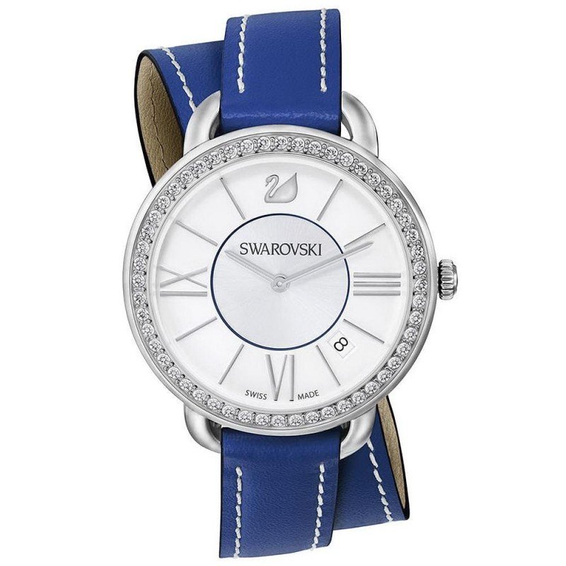 Reloj Swarovski Mujer Acero Solo Hora Analógico Correa de Cuero