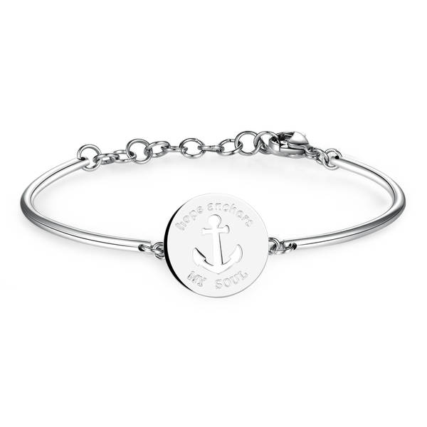 Brosway Bracciale Donna, Bracciale Rigido in Acciaio e Cristalli