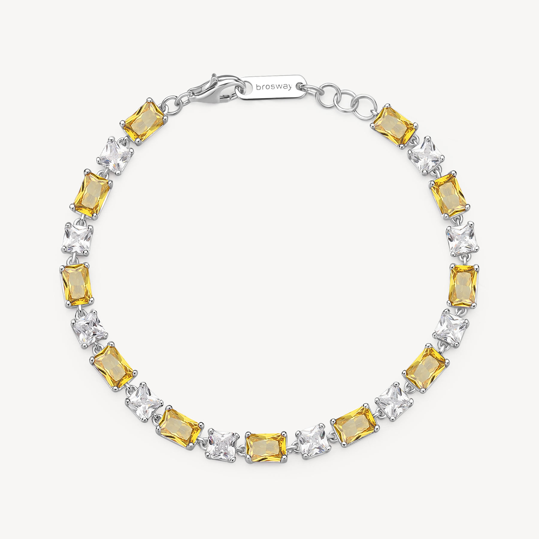 Bracciale donna Argento 925 Brosway Fancy bianco e giallo FEY15 con zirconi